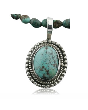 Handmade Certified Authentic Navajo .925 Sterling Silver Turquoise Native American Necklace 370970531451