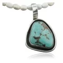 Handmade Navajo .925 Sterling Silver Turquoise Native American Necklace 370971111291