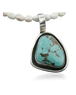 Handmade Certified Authentic Navajo .925 Sterling Silver Turquoise Native American Necklace 370971111291