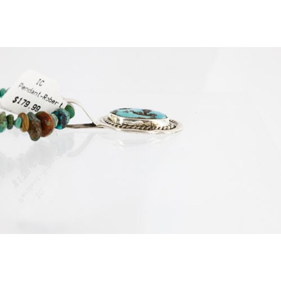 Handmade Certified Authentic Navajo .925 Sterling Silver Turquoise Native American Necklace 371016815919