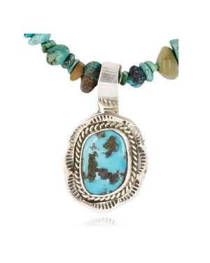 Handmade Certified Authentic Navajo .925 Sterling Silver Turquoise Native American Necklace 371016815919