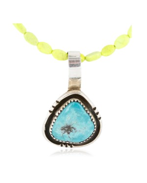 Handmade Certified Authentic Navajo .925 Sterling Silver Turquoise Native American Necklace 371016874340