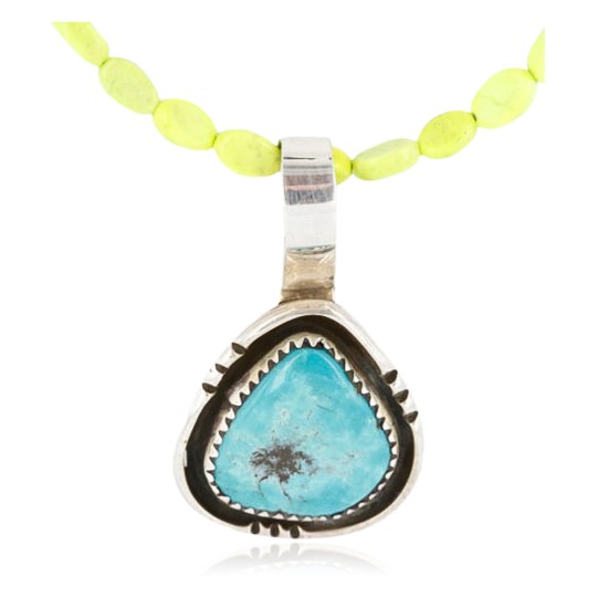 Handmade Certified Authentic Navajo .925 Sterling Silver Turquoise Native American Necklace 371016874340