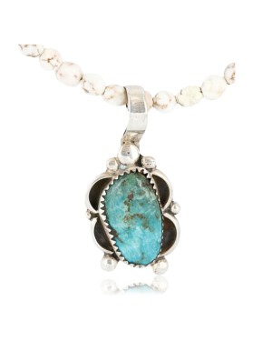Handmade Certified Authentic Navajo .925 Sterling Silver Turquoise Native American Necklace 371018742513