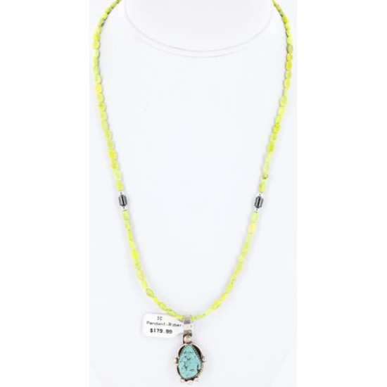 Handmade Certified Authentic Navajo .925 Sterling Silver Turquoise Native American Necklace 371020868767