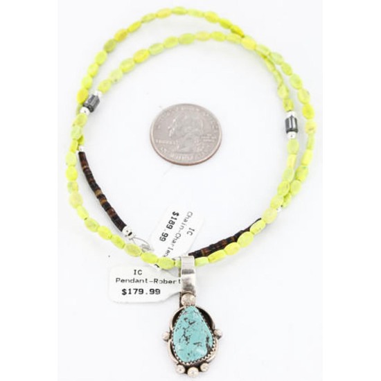Handmade Certified Authentic Navajo .925 Sterling Silver Turquoise Native American Necklace 371020868767