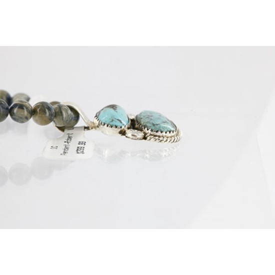 Handmade Certified Authentic Navajo .925 Sterling Silver Turquoise Native American Necklace 371029409820
