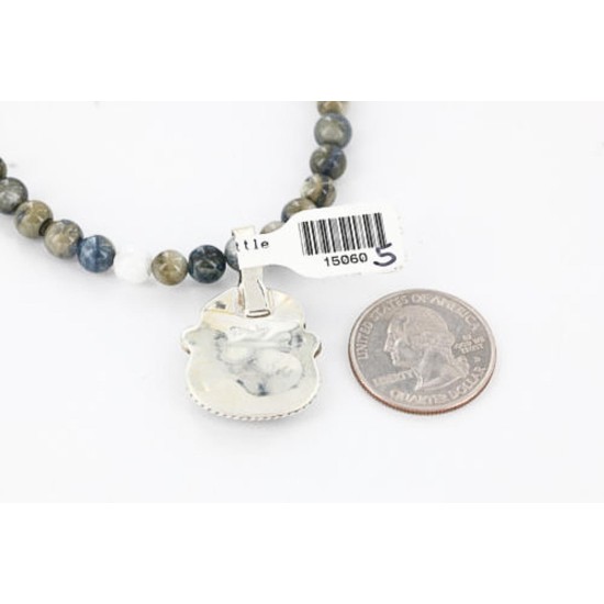 Handmade Certified Authentic Navajo .925 Sterling Silver Turquoise Native American Necklace 371029409820