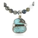 Handmade Navajo .925 Sterling Silver Turquoise Native American Necklace 371029409820