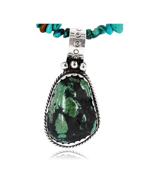 Handmade Certified Authentic Navajo .925 Sterling Silver Turquoise Native American Necklace 371136429324