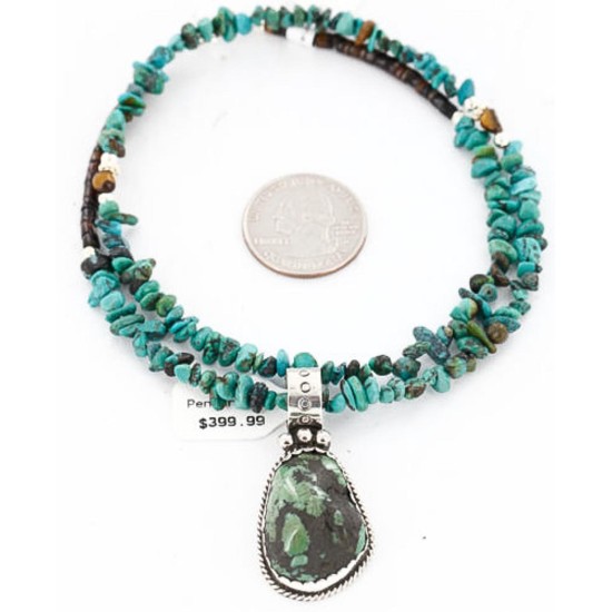 Handmade Certified Authentic Navajo .925 Sterling Silver Turquoise Native American Necklace 371136429324