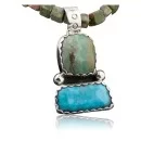 Handmade Navajo .925 Sterling Silver Turquoise Native American Necklace 390593289479