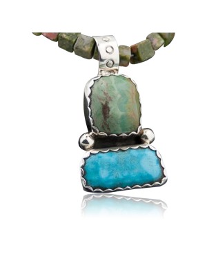 Handmade Certified Authentic Navajo .925 Sterling Silver Turquoise Native American Necklace 390593289479