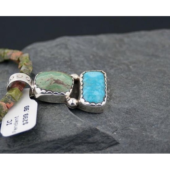 Handmade Certified Authentic Navajo .925 Sterling Silver Turquoise Native American Necklace 390593289479
