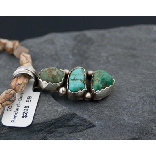 Handmade Certified Authentic Navajo .925 Sterling Silver Turquoise Native American Necklace 390627778131