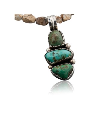 Handmade Certified Authentic Navajo .925 Sterling Silver Turquoise Native American Necklace 390627778131