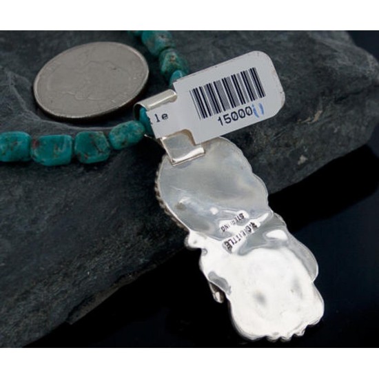 Handmade Certified Authentic Navajo .925 Sterling Silver Turquoise Native American Necklace 390653416620