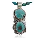 Handmade Navajo .925 Sterling Silver Turquoise Native American Necklace 390653416620