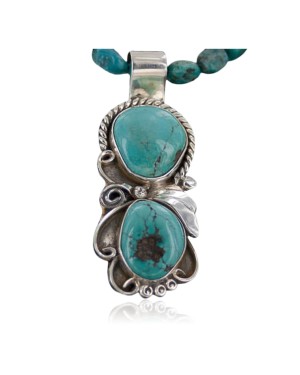 Handmade Certified Authentic Navajo .925 Sterling Silver Turquoise Native American Necklace 390653416620