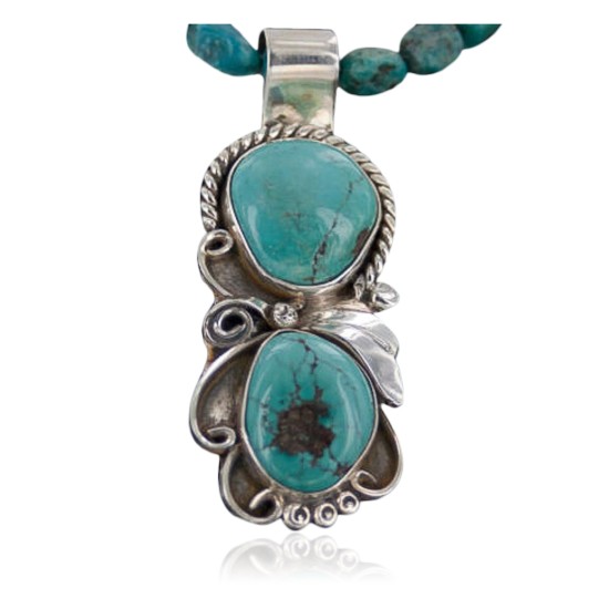Handmade Certified Authentic Navajo .925 Sterling Silver Turquoise Native American Necklace 390653416620