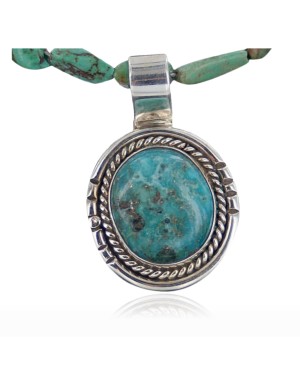 Handmade Certified Authentic Navajo .925 Sterling Silver Turquoise Native American Necklace 390654582187