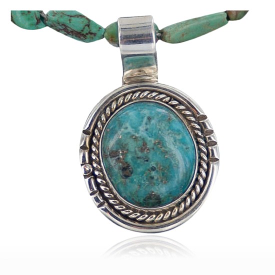 Handmade Certified Authentic Navajo .925 Sterling Silver Turquoise Native American Necklace 390654582187