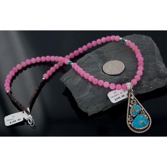 Handmade Certified Authentic Navajo .925 Sterling Silver Turquoise Native American Necklace 390654599448