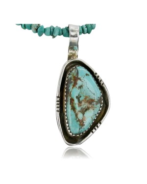 Handmade Certified Authentic Navajo .925 Sterling Silver Turquoise Native American Necklace 390661148286