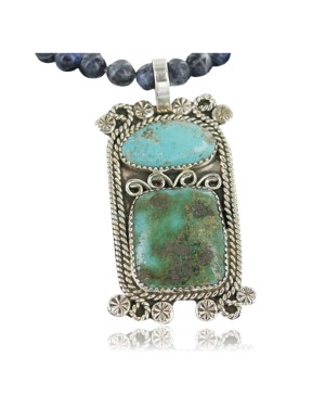 Handmade Certified Authentic Navajo .925 Sterling Silver Turquoise Native American Necklace 390661181988