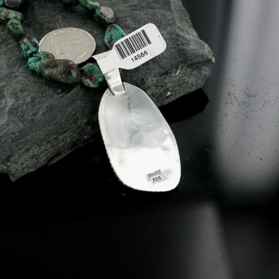 Handmade Certified Authentic Navajo .925 Sterling Silver Turquoise Native American Necklace 390661337433
