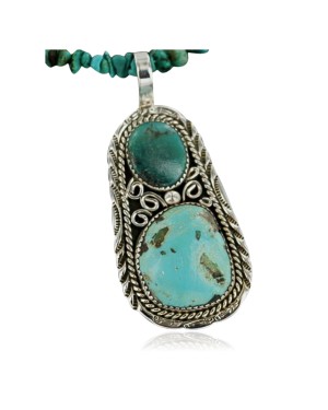Handmade Certified Authentic Navajo .925 Sterling Silver Turquoise Native American Necklace 390661995864