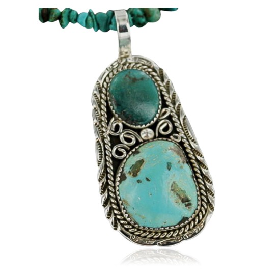 Handmade Certified Authentic Navajo .925 Sterling Silver Turquoise Native American Necklace 390661995864