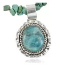Handmade Navajo .925 Sterling Silver Turquoise Native American Necklace 390666087324