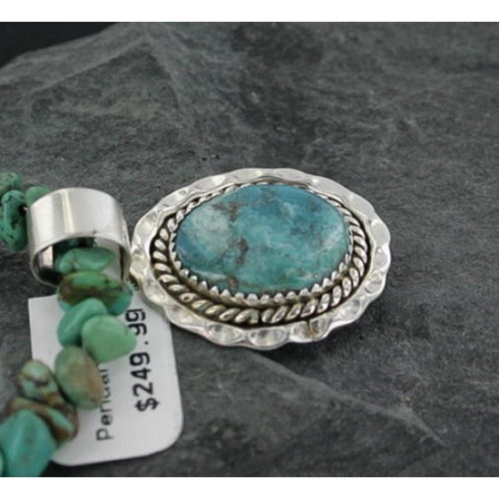 Handmade Certified Authentic Navajo .925 Sterling Silver Turquoise Native American Necklace 390666087324