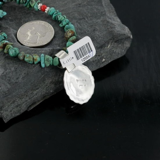 Handmade Certified Authentic Navajo .925 Sterling Silver Turquoise Native American Necklace 390666087324