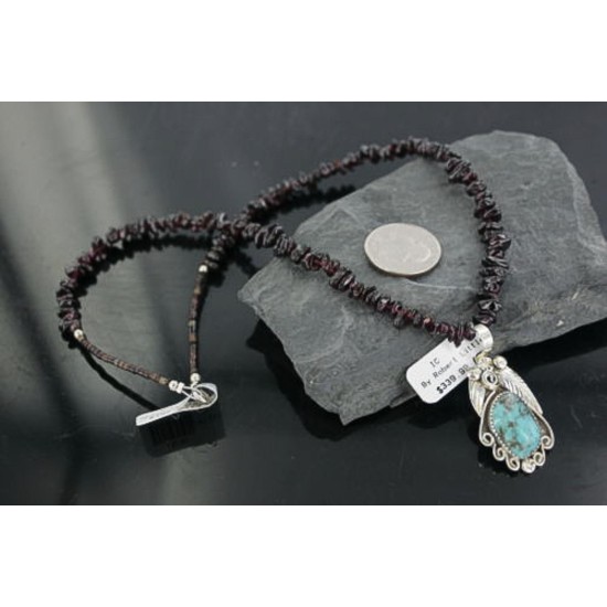 Handmade Certified Authentic Navajo .925 Sterling Silver Turquoise Native American Necklace 390670769019