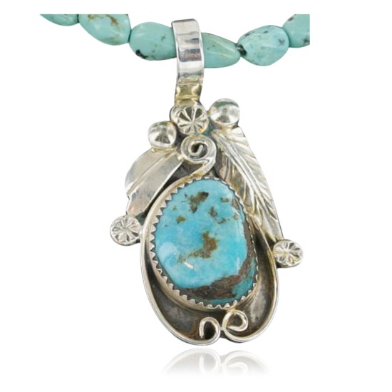 Handmade Certified Authentic Navajo .925 Sterling Silver Turquoise Native American Necklace 390673583619