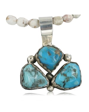 Handmade Certified Authentic Navajo .925 Sterling Silver Turquoise Native American Necklace 390675991086