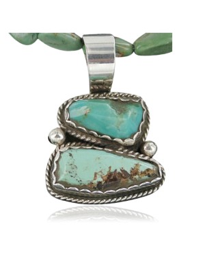 Handmade Certified Authentic Navajo .925 Sterling Silver Turquoise Native American Necklace 390682452881