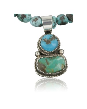 Handmade Certified Authentic Navajo .925 Sterling Silver Turquoise Native American Necklace 390683857009