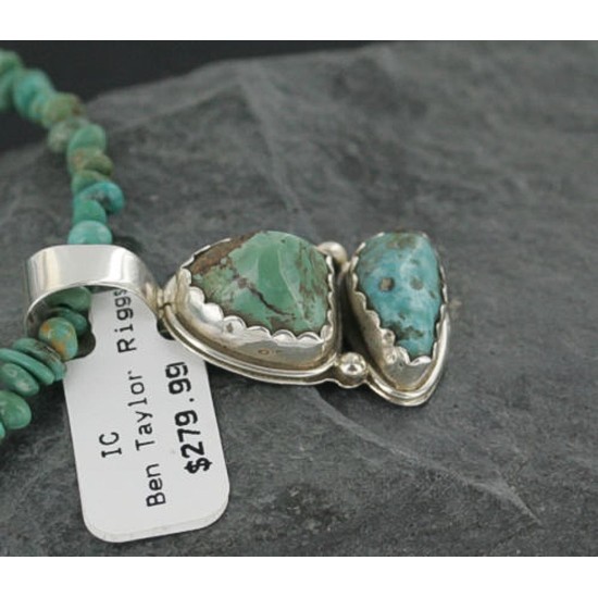 Handmade Certified Authentic Navajo .925 Sterling Silver Turquoise Native American Necklace 390685803546