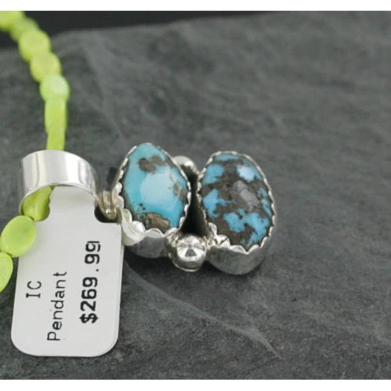 Handmade Certified Authentic Navajo .925 Sterling Silver Turquoise Native American Necklace 390687499348