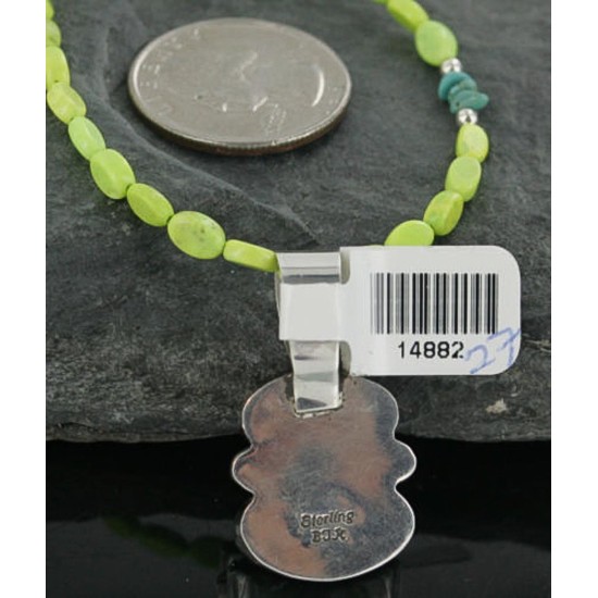 Handmade Certified Authentic Navajo .925 Sterling Silver Turquoise Native American Necklace 390687499348