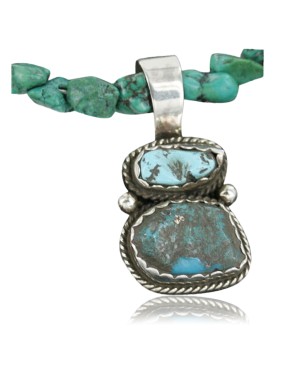 Handmade Certified Authentic Navajo .925 Sterling Silver Turquoise Native American Necklace 390719759760