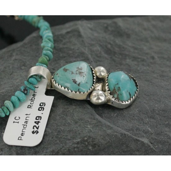 Handmade Certified Authentic Navajo .925 Sterling Silver Turquoise Native American Necklace 390725933050
