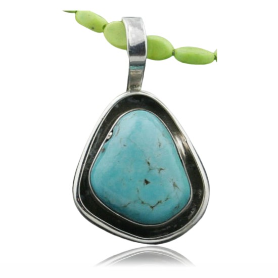 Handmade Certified Authentic Navajo .925 Sterling Silver Turquoise Native American Necklace 390731980759