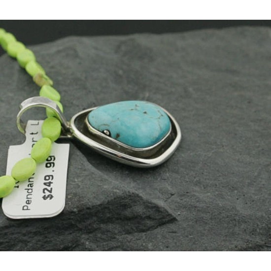 Handmade Certified Authentic Navajo .925 Sterling Silver Turquoise Native American Necklace 390731980759
