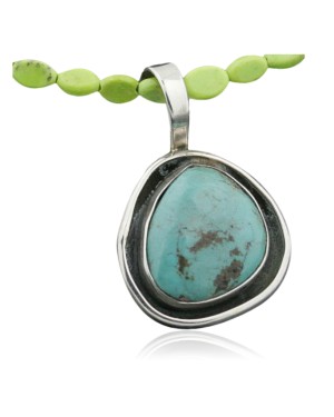 Handmade Certified Authentic Navajo .925 Sterling Silver Turquoise Native American Necklace 390732121398