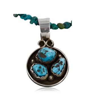 Handmade Certified Authentic Navajo .925 Sterling Silver Turquoise Native American Necklace 390747204832