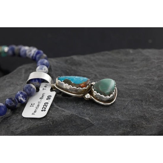 Handmade Certified Authentic Navajo .925 Sterling Silver  Turquoise Native American Necklace 390750315098